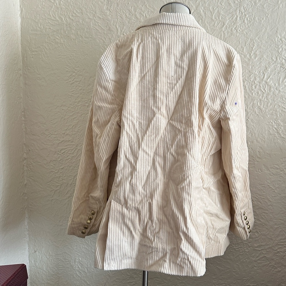 Rowing Blazers x Target Cream Corduroy Double Breasted Blazer NWT 2X DEFECT - Picture 6 of 10
